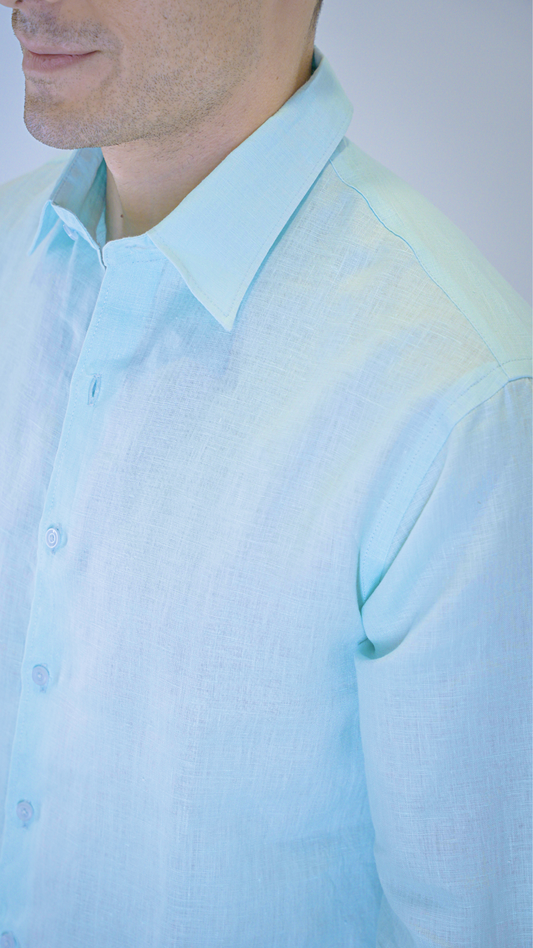 Light Blue Long Sleeve - linen shirt