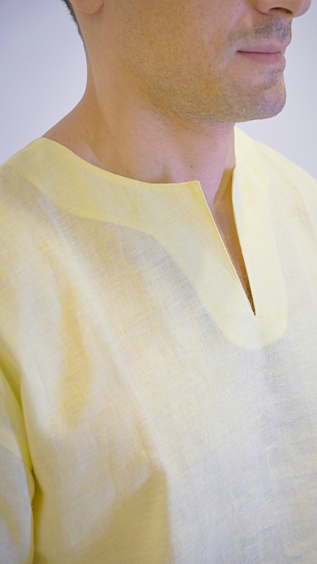 Light Yellow Short Sleeve - linen shirt