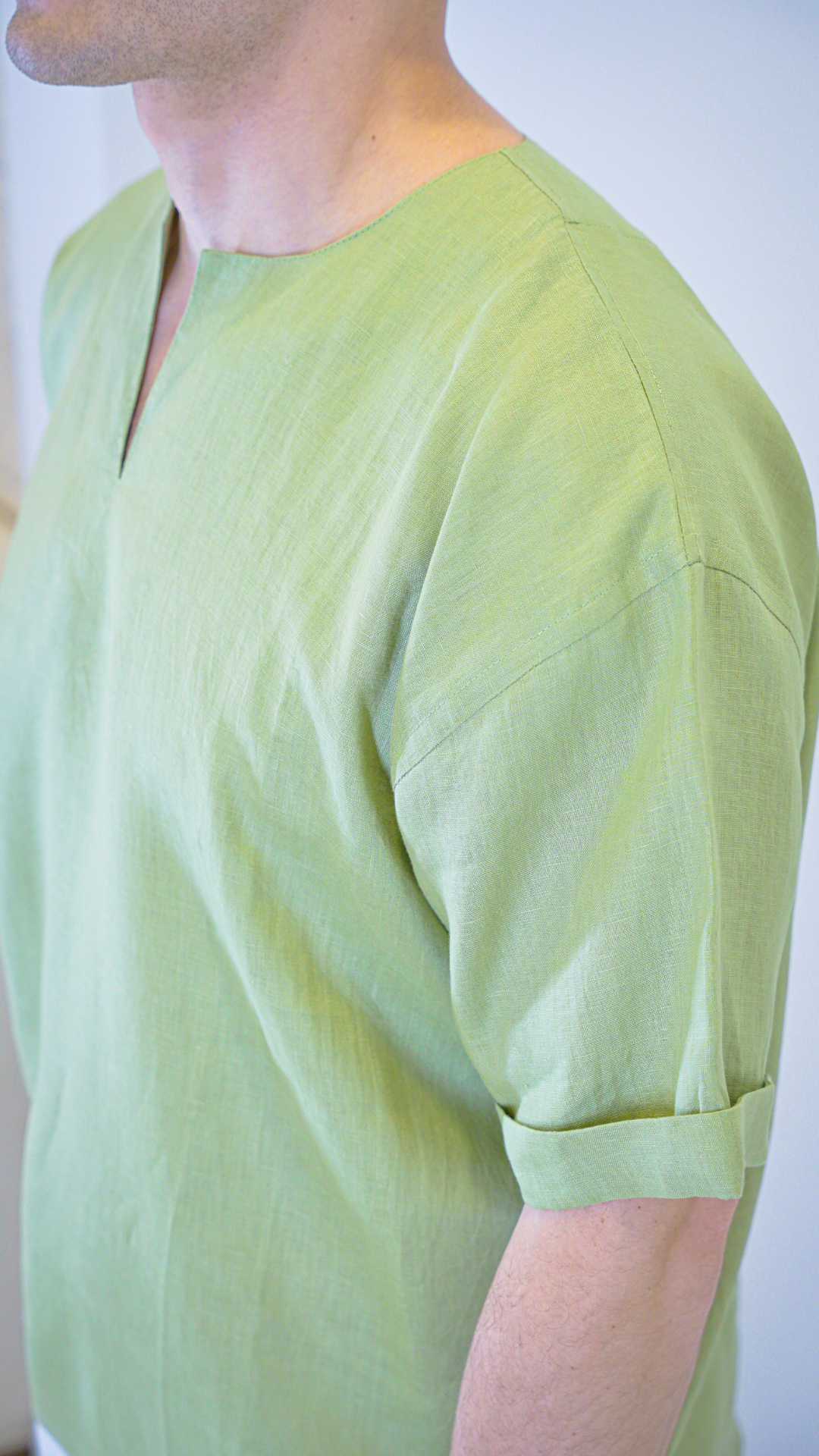 Green Short Sleeve - linen shirt