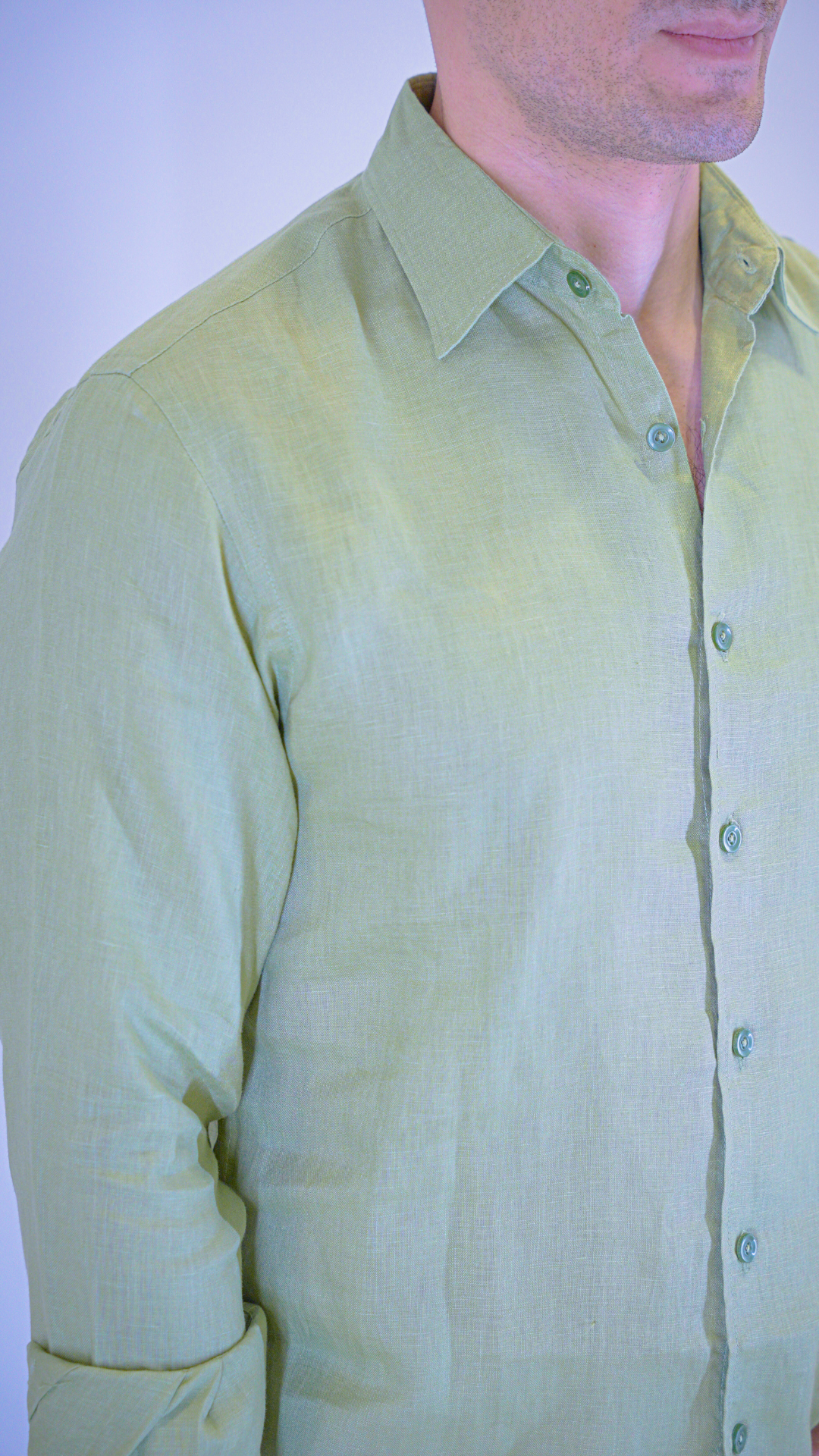 Green Long Sleeve - linen shirt