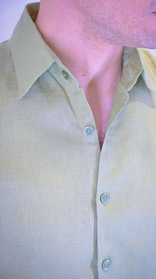 Green Long Sleeve - linen shirt
