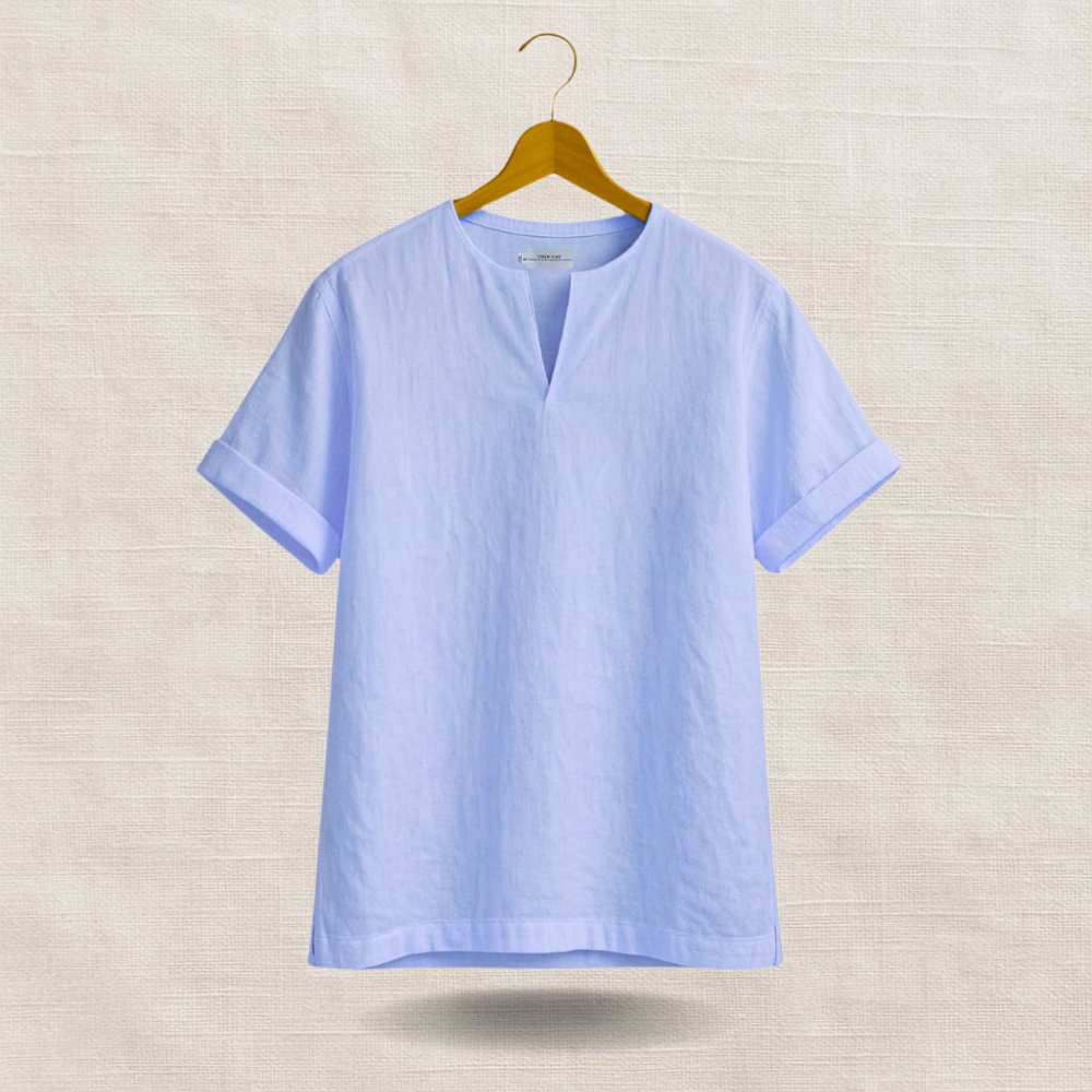 Blue Short Sleeve - linen shirt