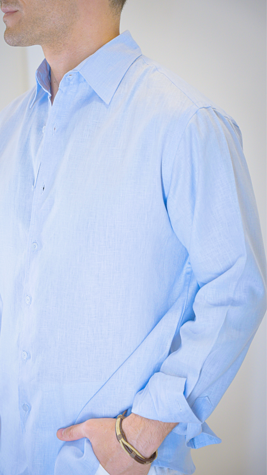 Blue Long Sleeve - linen shirt