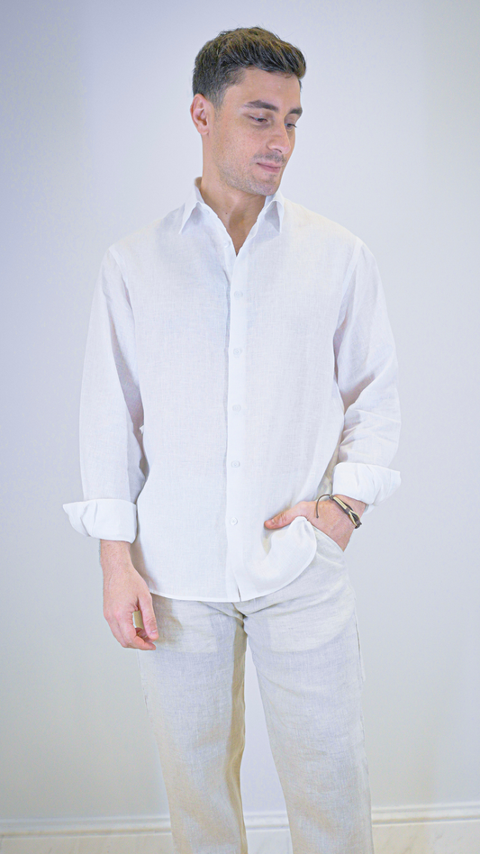 White Long Sleeve - linen shirt