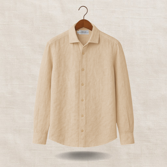 Beige Long Sleeve - linen shirt