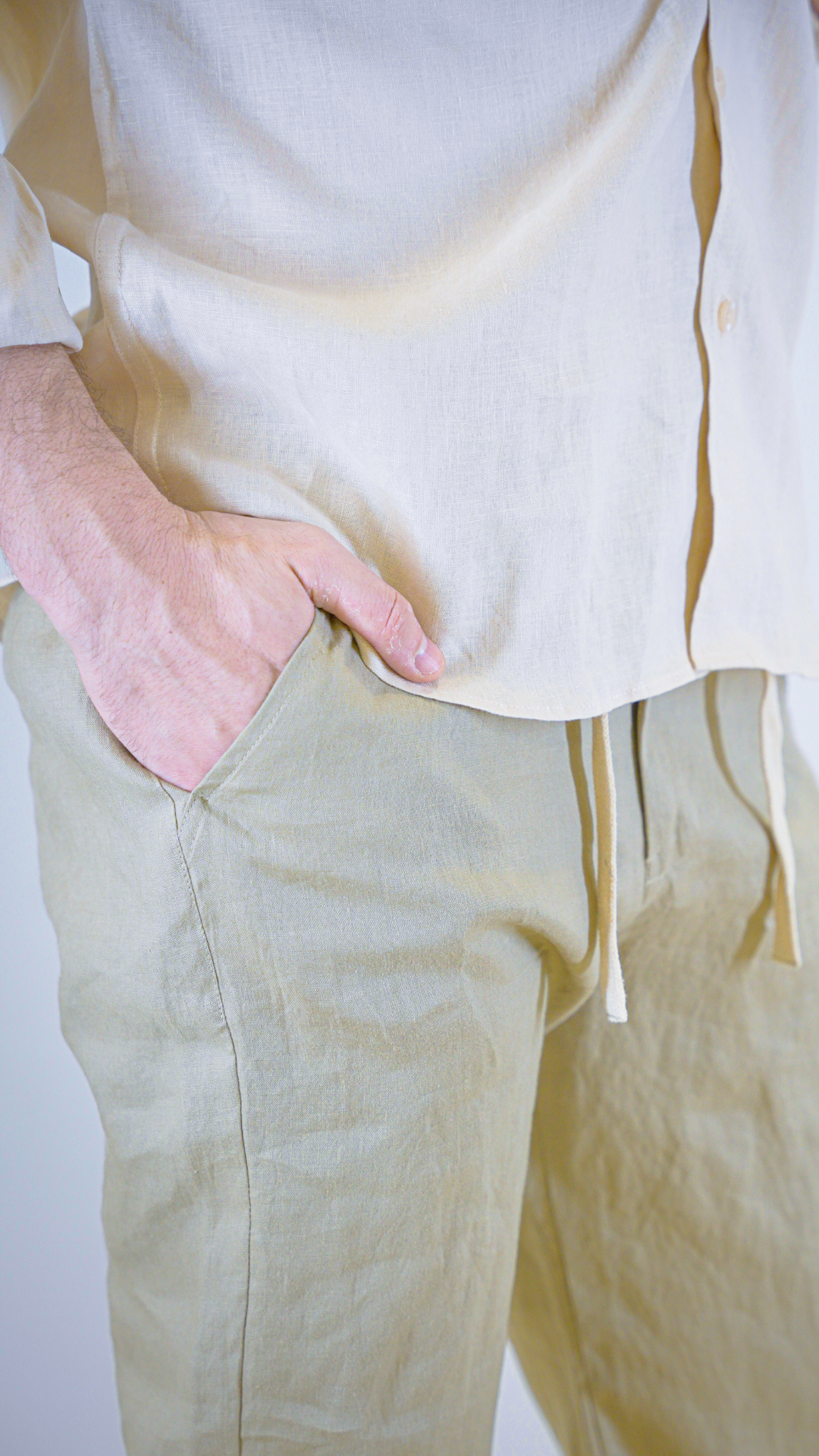 Brown linen pants