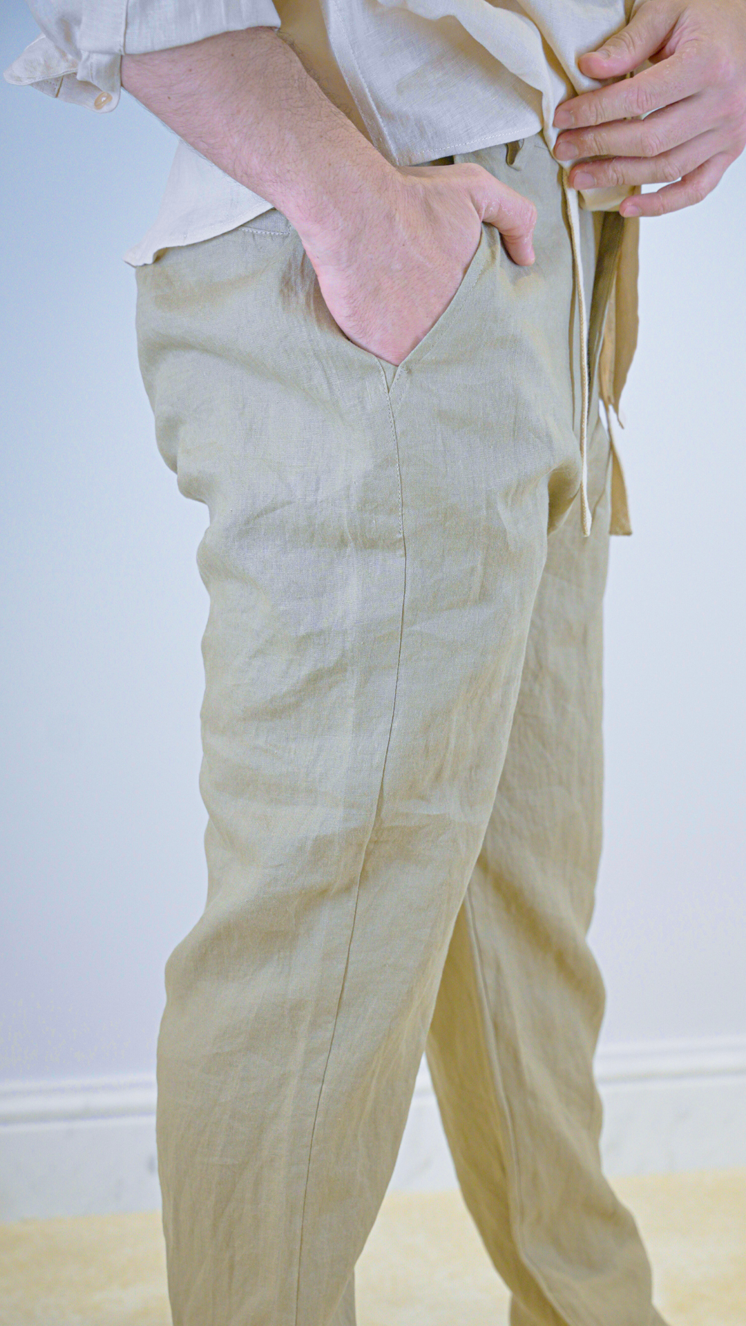 Brown linen pants
