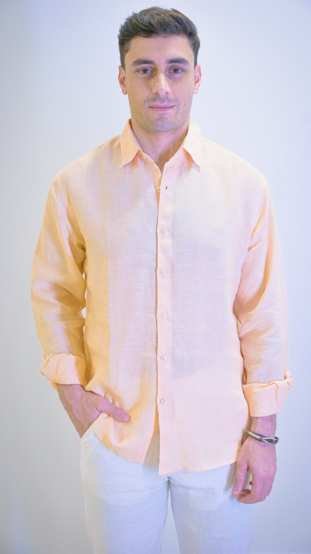 Light Orange Long Sleeve - linen shirt
