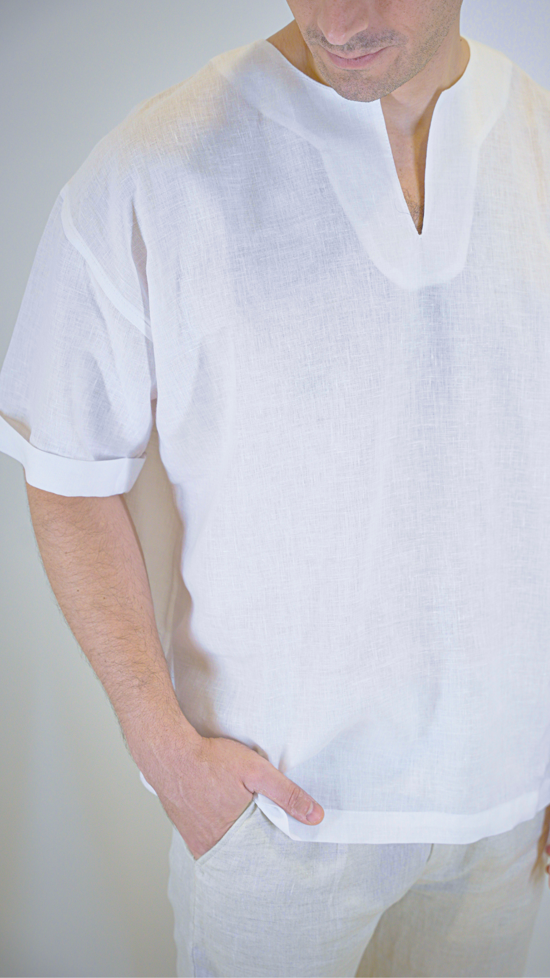White Short Sleeve - linen shirt