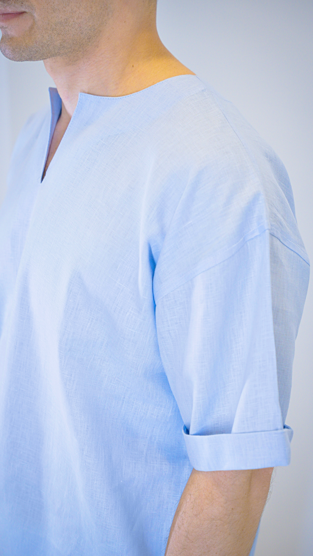 Blue Short Sleeve - linen shirt