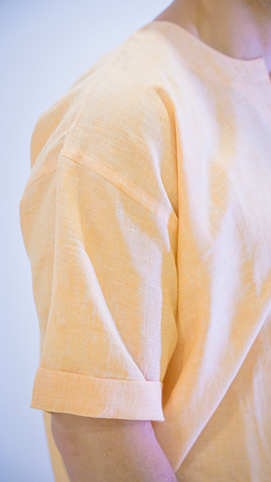 Light Orange Short Sleeve - linen shirt