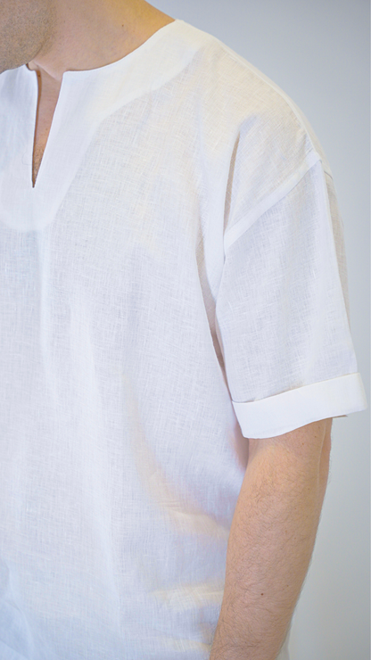 White Short Sleeve - linen shirt