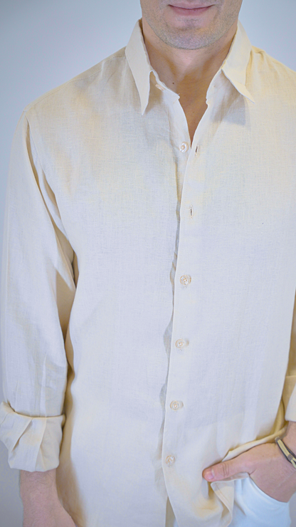 Beige Long Sleeve - linen shirt