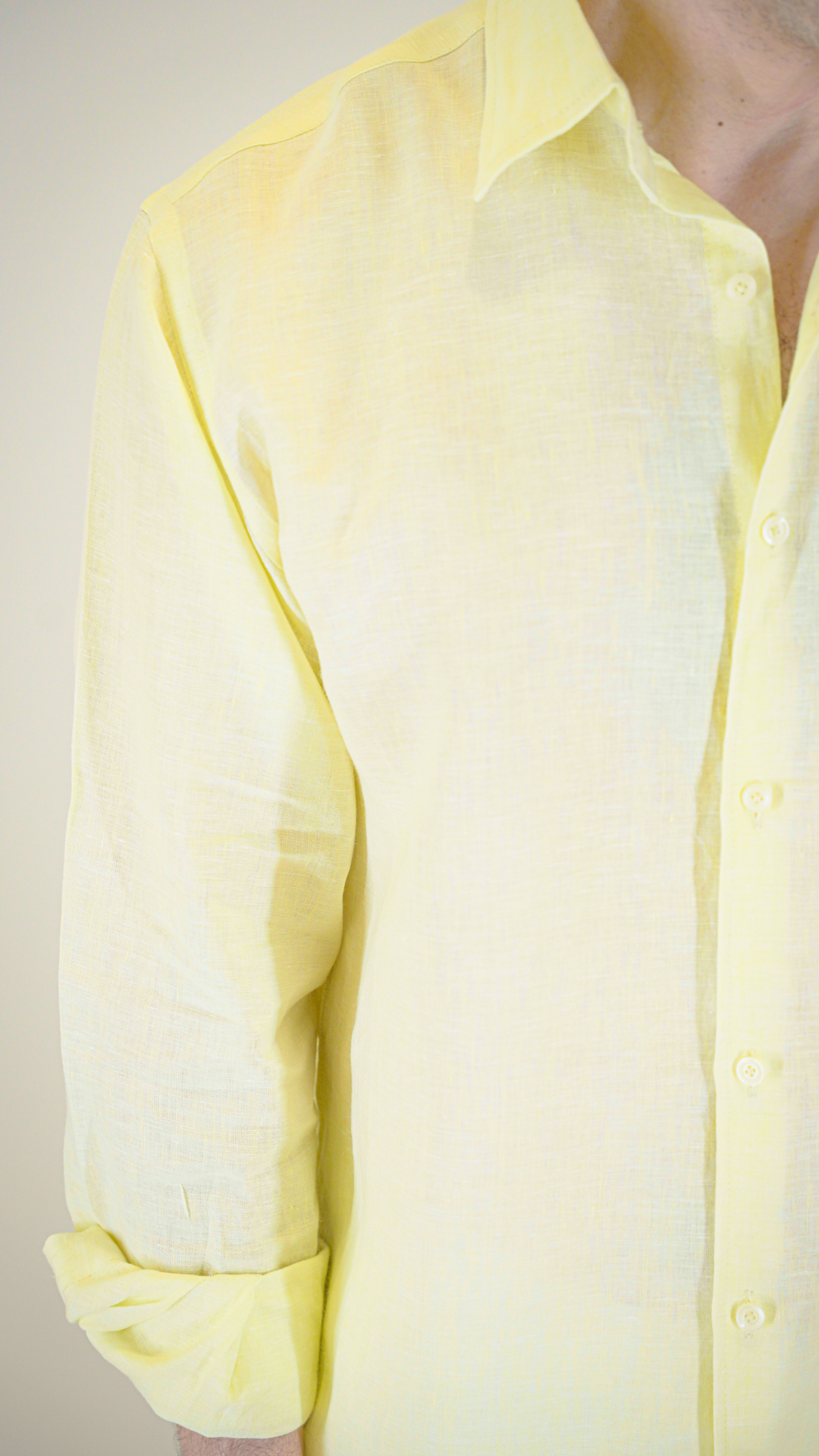 Light Yellow Long Sleeve - linen shirt