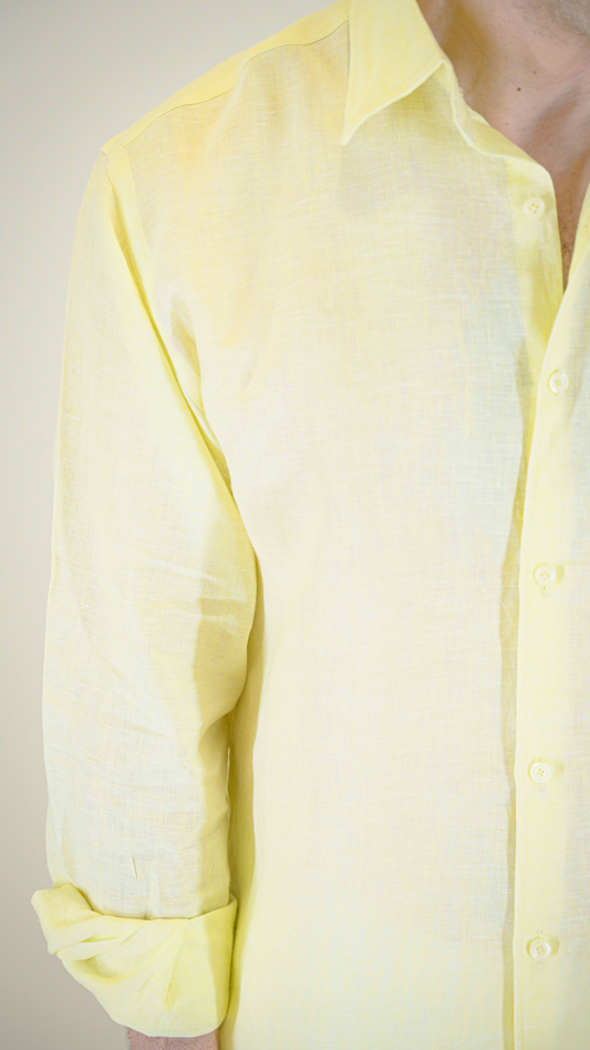 Light Yellow Long Sleeve - linen shirt