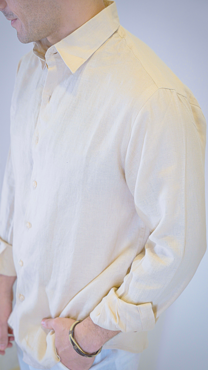 Beige Long Sleeve - linen shirt