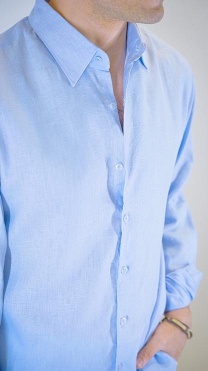 Blue Long Sleeve - linen shirt