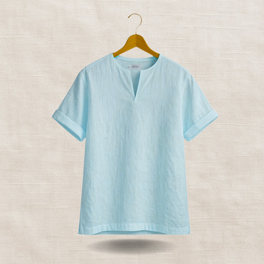 Light Blue Short Sleeve - linen shirt
