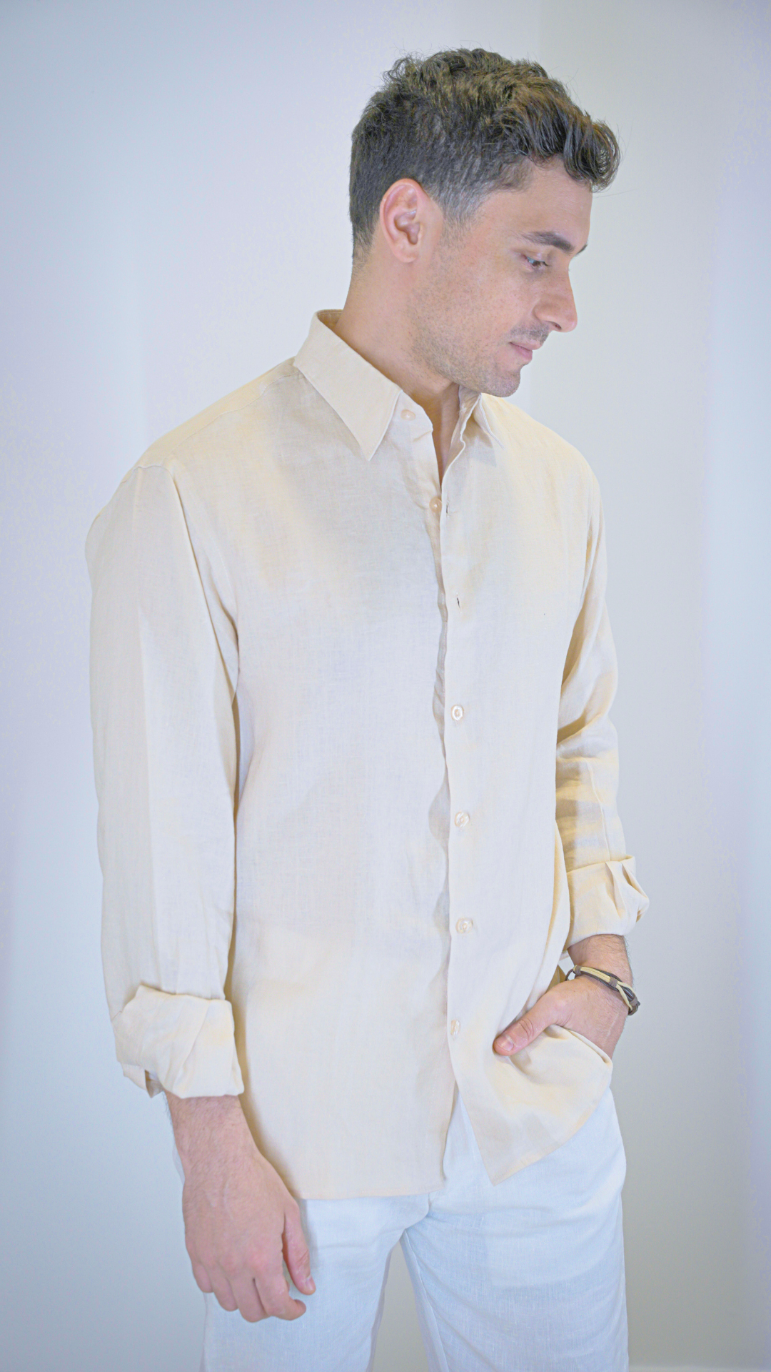 Beige Long Sleeve - linen shirt