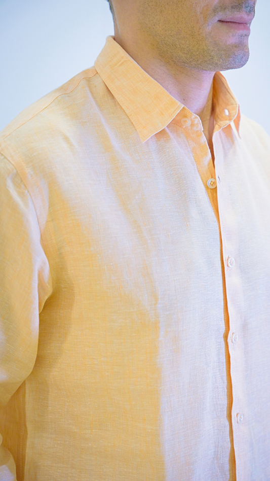 Light Orange Long Sleeve - linen shirt