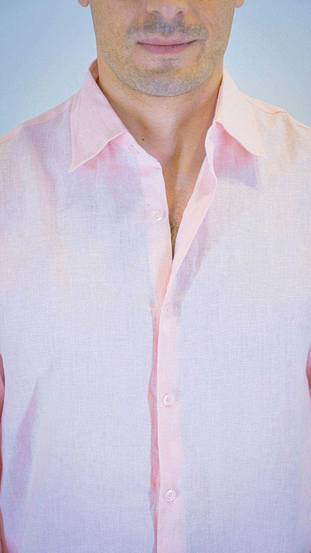 Light Pink Long Sleeve - linen shirt