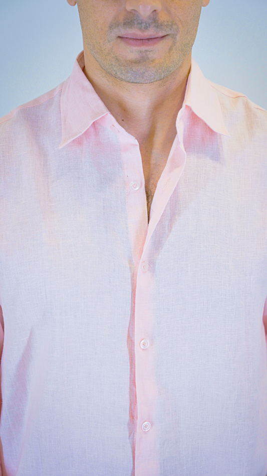 Light Pink Long Sleeve - linen shirt