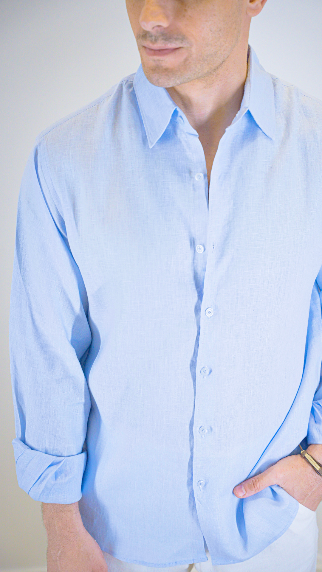 Blue Long Sleeve - linen shirt
