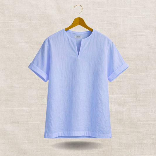 Blue Short Sleeve - linen shirt