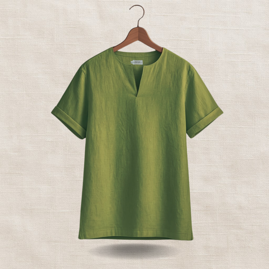 Green Short Sleeve - linen shirt