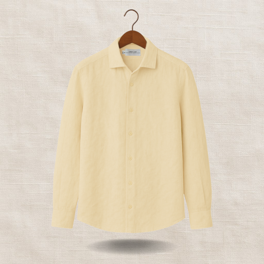 Light Yellow Long Sleeve - linen shirt