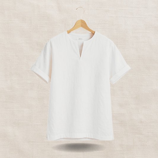 White Short Sleeve - linen shirt